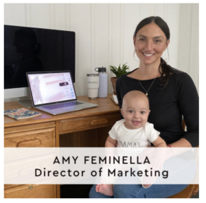 Amy Feminella, Director of Marketing working from home